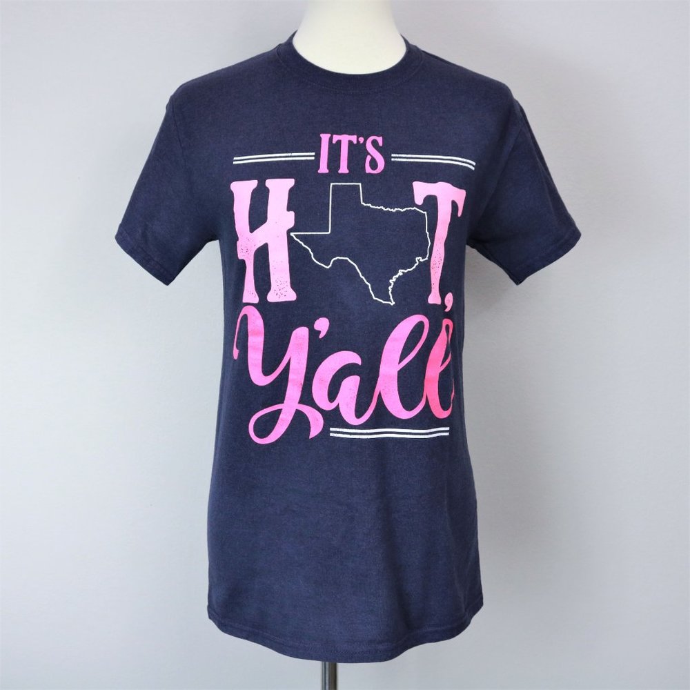 State Love Purple Texas “It’s Hot Ya’ll” Graphic Print Shirt Women’s Size S